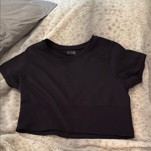 Aerie Black Fitted Crop T-Shirt